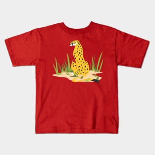 Cheetah Cartoon Drawing Kids T-Shirt